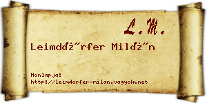 Leimdörfer Milán névjegykártya